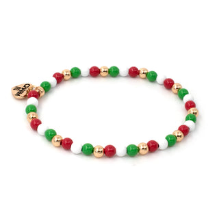 Charm It! 4mm Gold Christmas Stretch Bead Bracelet, Charm It!, All Things Holiday, Bracelet, cf-type-bracelets, cf-vendor-charm-it, Charm Bracelet, Charm It!, Charm It! Bracelet, Christmas, C