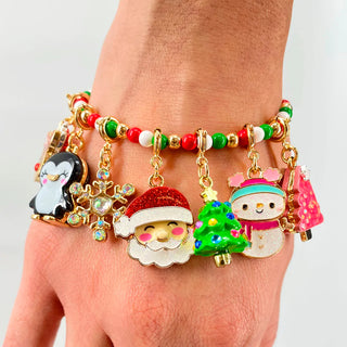 Charm It! 4mm Gold Christmas Stretch Bead Bracelet, Charm It!, All Things Holiday, Bracelet, cf-type-bracelets, cf-vendor-charm-it, Charm Bracelet, Charm It!, Charm It! Bracelet, Christmas, C