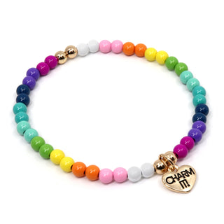 Charm It! 4mm Rainbow Stretch Bead Bracelet, Charm It!, Bracelet, cf-type-bracelets, cf-vendor-charm-it, Charm Bracelet, Charm It!, Charm It! Bracelet, High Intencity, Stocking Stuffer, Stock