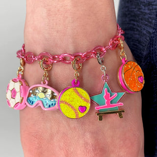 Charm It! Gold Glitter Softball Ball Charm, Charm It!, cf-type-charms-&-pendants, cf-vendor-charm-it, Charm Bracelet, Charm It Charms, Charm It!, Charms, High Intencity, Softball, Charms & Pe