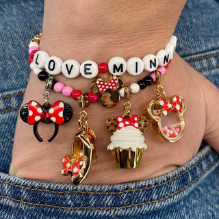 Charm It! Gold Minnie Stretch Bead Bracelet Set, Charm It!, Bracelet, Charm Bracelet, Charm It Disney, Charm It!, Charm It! Bracelet, Charm It! Gold Minnie Stretch Bead Bracelet, Disney, Disn