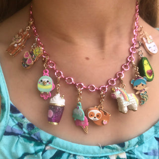 Charm It! Pink Chain Necklace, Charm It!, cf-type-necklaces, cf-vendor-charm-it, Charm It!, Charm It! Chain Necklace, Charm It! Necklace, Charm It! Pink Chain Necklace, Charm Necklace, High I
