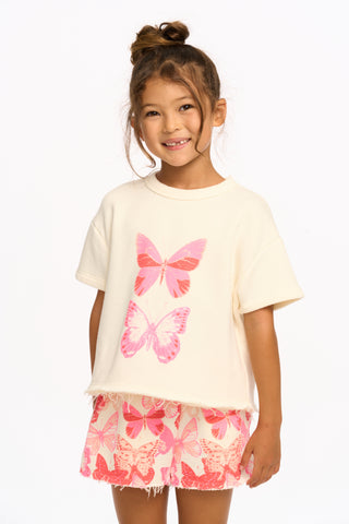 Chaser Pink Butterflies Piper Pullover, Chaser, Butterflies, Butterfly, cf-size-4, cf-type-shirt, cf-vendor-chaser, Chaser, Chaser Kids, Chaser Kids Tee, Chaser Tee, Pink Butterflies, T-shirt