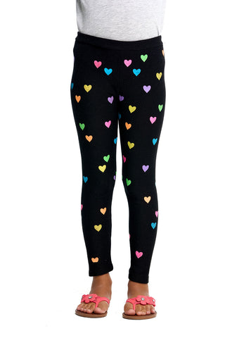 Chaser Rainbow Heart Black Leggings, Chaser, Chaser, Chaser Kids, Chaser Leggings, Chaser Pants, Chaser Rainbow Heart Black Leggings, Heart Leggings, JAN23, Rainbow Heart Leggings, Pants - Ba