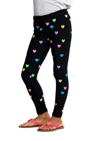 Chaser Rainbow Heart Black Leggings, Chaser, Chaser, Chaser Kids, Chaser Leggings, Chaser Pants, Chaser Rainbow Heart Black Leggings, Heart Leggings, JAN23, Rainbow Heart Leggings, Pants - Ba