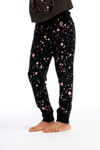 Chaser Rose Gold Foil Splatter Knit Pants, Chaser, cf-size-10, cf-size-4, cf-type-pants, cf-vendor-chaser, Chaser, Chaser Cozy Knit, Chaser Joggers, Chaser Kids, Chaser Pants, Chaser Rose Gol