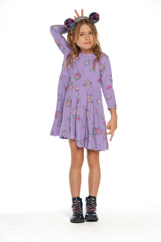 Chaser Yummy Treats L/S Waisted Dress, Chaser, Chaser, Chaser Dress, Chaser Yummy Treats, Cupcake Dress, JAN23, Dress - Basically Bows & Bowties