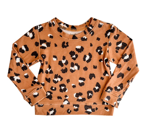 Brokedown Clothing Kid's Cheetah Sweatshirt in Caramel, Brokedown Clothing, Brokedown Clothing, Brokedown Clothing Cheetah, Brokedown Clothing Cheetah Caramel, Brokedown Clothing Cheetah Swea
