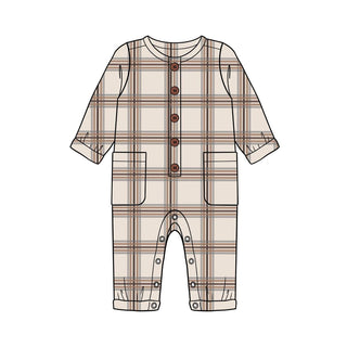 City Mouse Boy Flannel Romper - Light Taupe, City Mouse, cf-size-0-3-months, cf-size-12-18-months, cf-size-18-24-months, cf-size-9-12-months, cf-type-romper, cf-vendor-city-mouse, City Mouse,