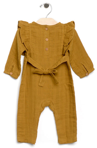 City Mouse Long Flutter Muslin Romper-Bronze, City Mouse, City Mouse, city mouse baby clothes, City Mouse Bronze, City Mouse Bronze Long Flutter Muslin Romper, City Mouse Clothing, City Mouse