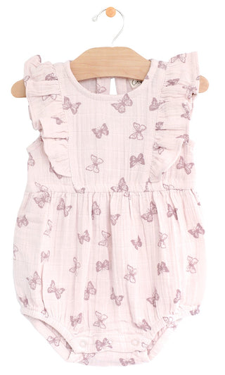 City Mouse Muslin Flutter Bubble Romper - Butterflies, City Mouse, Butterflies, Butterfly Romper, City Mouse, city mouse baby clothes, City Mouse Butterflies, City Mouse Butterflies Muslin Fl