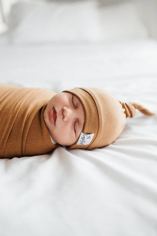 Copper Pearl Camel Top Knot Hat, Copper Pearl, All Things Holiday, Baby Hat, Camel, Camel Top KNot, Copper Pearl Camel, Copper Pearl Hat, Copper PEarl Hats, Copper Pearl Solid Hat, Copper Pea