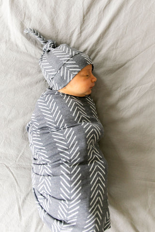 Copper Pearl Canyon Top Knot Hat in soft fabric with a knot detail, designed for infants and toddlers.