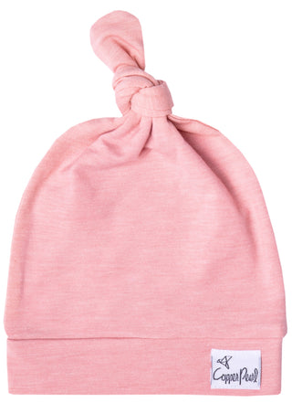 Copper Pearl Darling Top Knot Hat in soft fabric with a stylish top knot, designed for babies and toddlers.
