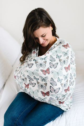 Copper Pearl Dot 5-in-1 Multi-Use Cover, Copper Pearl, All Things Holiday, Baby Shower, Butterflies, Butterfly, Car Seat Cover, Cooper Pearl Butterflies, Copper Pearl, Copper Pearl 5-in-1 Mul