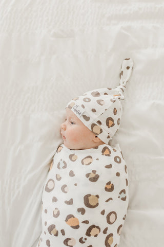 Copper Pearl Millie Top Knot Hat, Copper Pearl, All Things Holiday, Animal Print, Baby Hat, Copper Pearl Animal Print, Copper Pearl Hat, Copper PEarl Hats, Copper PEarl Leopard, Copper Pearl 