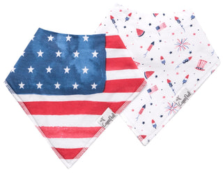 Copper Pearl Patriot Bandana Bib Set, Copper Pearl, 4th of July, American Flag Bib, Bib Set, Bibs, Copper Pearl, Copper Pearl Baby Bibs, Copper Pearl Bandanna Bibs, Copper Pearl Bib Set, Copp