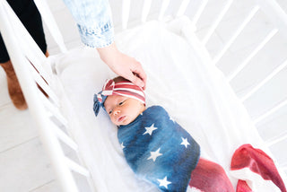 Copper Pearl Patriot Knit Headband Bow, Copper Pearl, 4th of July, 4th of July Headband, Copper Pearl, Copper Pearl Bow, Copper PEarl Flag, Copper Pearl Flag Headband Bow, Copper Pearl Headba
