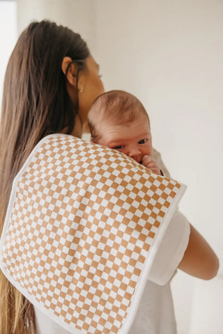 Copper Pearl Vance premium burp cloth set featuring soft, absorbent cotton fabric in stylish patterns for comfortable baby care.