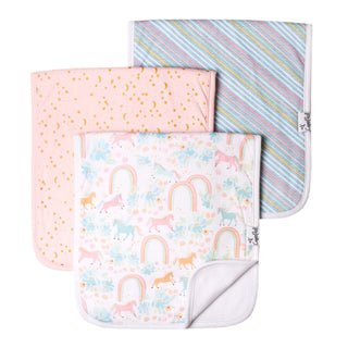 Copper Pearl Whimsy Premium Burp Cloth Set, Copper Pearl, Burp Cloth Set, Burp Cloths, Copper Pearl Burp Cloth Set, Copper Pearl Rainbow, Copper Pearl Unicorn, Copper Pearl Whimsy, Copper Pea