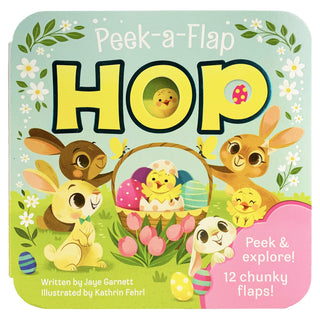 Hop Peek A Flap Board Book, Cottage Door Press, Board Book, Cottage Door Press, Easter, EB Baby, EB Boy, EB Boys, EB Girls, Hop Peek A Flap Board Book, Peek A Flap Book, Print Books - Basical