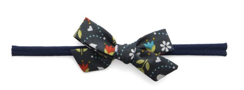 Baby Bling Navy Floral Cotton Bow Skinny Headband, Baby Bling, Baby Bling, Baby Bling Bows, Baby Bling Headband, Baby Bling Headbands, Baby Bling Skinny, Baby Bling Skinny Headband, CM22, fab