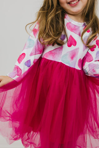 Mila & Rose Light Hearted L/S Tutu Dress, Mila & Rose, CM22, Light Hearted L/S Tutu Dress, Mila & Rose, Mila & Rose Tutu Dress, Mila and Rose, Rainbow, Rainbows, Tutu Dress, Valentines, Valen