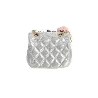 Dear Ellie Mini Metallic Handbag with Flowers - Silver, Dear Ellie, Dear Ellie, Dear Ellie Gold, Dear Ellie Handbag, Dear Ellie Mini Metallic Handbag with Flowers, Dear Ellie Mini Metallic Ha
