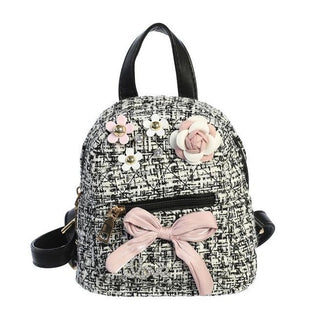 Dear Ellie Tweed Backpack with Flowers - Black, Dear Ellie, Dear Ellie, Dear Ellie Black, Dear Ellie Black Tweed Backpack with Flowers, Dear Ellie Handbag, Dear Ellie Purse, Dear Ellie Tweed 