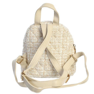 Dear Ellie Tweed Backpack with Flowers - Nude, Dear Ellie, Dear Ellie, Dear Ellie Handbag, Dear Ellie Nude, Dear Ellie Nude Tweed Backpack with Flowers, Dear Ellie Purse, Dear Ellie Tweed Bac