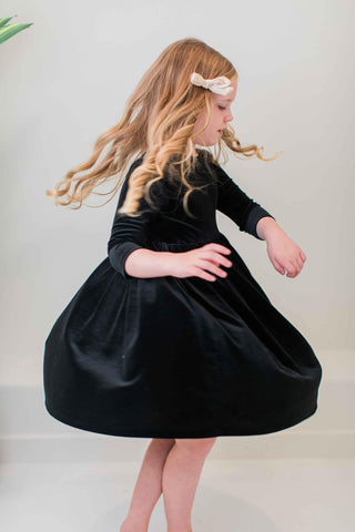 Mila & Rose Black Velvet Twirl Dress, Mila & Rose, All Things Holiday, Black Velvet, Black Velvet Twirl Dress, Christmas Dress, Mila & Rose, Mila & Rose Black Velvet, Mila & Rose Twirl Dress,