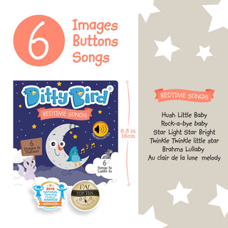 Ditty Bird Bedtime Songs Sound Board Book, Ditty Bird, Bed Time, Bedtime Songs, Board Book, Book, Books, Books for Children, cf-type-books, cf-vendor-ditty-bird, Children's Book, Children's S