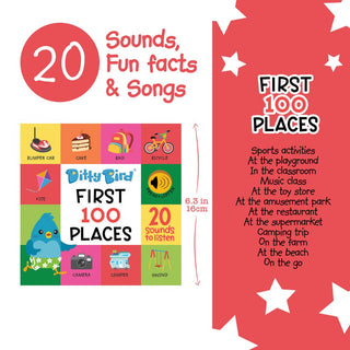 Ditty Bird First 100 Places Sound Board Book, Ditty Bird, Board Book, Book, Books, Books for Children, cf-type-books, cf-vendor-ditty-bird, Children's Book, Ditty Bird, Ditty Bird First Book,