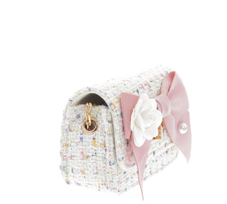 Doe A Dear White Boucle Bow Front Cross Body Handbag, Doe a Dear, Accessory, Doe a Dear, Doe a Dear Handbag, Doe A Dear Purse, Doe A Dear White Boucle Bow Front Cross Body Handbag, Handbag, L