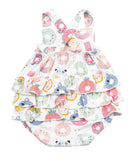 Angel Dear Donut Smiles Ruffle Sunsuit, Angel Dear, Angel Dear, Angel Dear Bubble, Angel Dear Bubble Romper, Angel dear Donut, Angel Dear Donut Smiles, Angel Dear Donut Smiles Ruffle Sunsuit,
