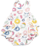 Angel Dear Donut Smiles Ruffle Sunsuit, Angel Dear, Angel Dear, Angel Dear Bubble, Angel Dear Bubble Romper, Angel dear Donut, Angel Dear Donut Smiles, Angel Dear Donut Smiles Ruffle Sunsuit,