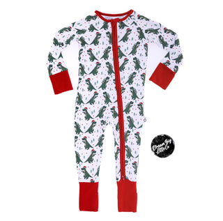 Dream Big Little Co Christmas Dinos Dream Romper, Dream Big Little Co, All Things Holiday, Christmas, Christmas Dinos, Christmas Pajama, Christmas Pajamas, DBLC, Dinosaur, Dinosaurs, Dream Bi