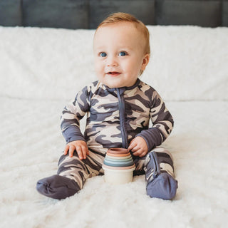 Dream Big Little Co Commander Camo Dream Romper, Dream Big Little Co, Camo, Camoflauge, Commander Camo, DBLC, Dream Big Little Co, Dream Big Little Co Romper, Pajamas - Basically Bows & Bowti