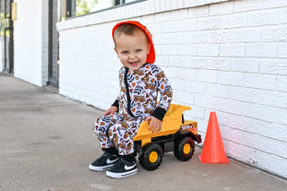 Dream Big Little Co Loads of Dreamz Dream Romper, Dream Big Little Co, Construction, DBLC, Dream Big Little Co, Dream Big Little Co Romper, JAN23, Loads of Dreamz, Pajamas - Basically Bows & 