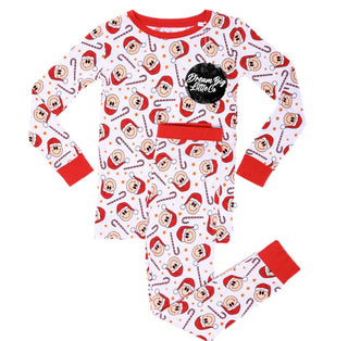 Dream Big Little Co Smiley Christmas L/S Dream Set, Dream Big Little Co, All Things Holiday, Christmas, Christmas Pajamas, DBLC, Dream Big Little Co, Dream Big Little Co L/S Pajama Set, JAN23
