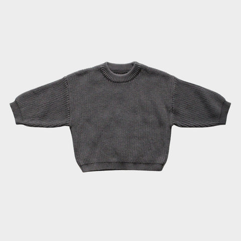 Babysprouts Drop Shoulder Sweater in Graphite, Babysprouts, Baby Sprouts, Babysprouts, Drop Shoulder Sweater, Graphite, JAN23, Sweater, Baby & Toddler Tops - Basically Bows & Bowties