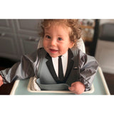 Tiny Tux Kid Cover Bib, KidDazzle, Apron, Bib, Full Cover Bib, Kid Dazzle, KidDazzle, KidDazzle Tiny Tux Kid Cover Bib, Silicone Bib, Bibs - Basically Bows & Bowties