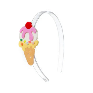 Lilies & Roses Ice Cream Sundae Pink / Yellow Headband, Lilies & Roses, Acrylic Bow Headband, Acrylic Headband, Acryliic, ice cream, ice cream cone, Lilie & Roses, Lilies & Roses, Lilies and 