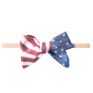 Copper Pearl Patriot Classic Nylon Bow Headband, Copper Pearl, 4th of July, 4th of July Headband, Copper Pearl, Copper Pearl Bow, Copper Pearl Classic Nylon Bow Headband, Copper PEarl Flag, C