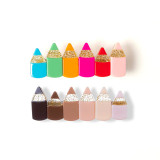 Lilies & Roses Colored Pencils Alligator Clip Set, Lilies & Roses, Acryliic, Back to School, Colored Pencils, Colored Pencils Alligator Clip Set, Crayons, Crayons Clip Set, Lilie & Roses, Lil