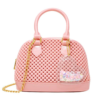 Zomi Gems Jelly Bead Bowling Bag - Pink, Zomi Gems, Handbag, Jelly Bead Bowling Bag, pink, Purse, Tiny Treats, Zomi Gems, Zomi Gems Handbag, Zomi Gems Purse, Handbags - Basically Bows & Bowti