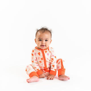 Little Sleepies Hearts Convertible Romper/Sleeper, Little Sleepies, Bamboo Pajama, Bamboo Pajama Set, Bamboo Pajamas, Bestaroo Pajamas, CM22, Coverall, Footie, Little Sleepies, Little Sleepie