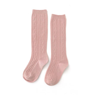 Little Stocking Co Knee High Socks - Blush, Little Stocking Co, Cable Knit Knee High, Cable Knit Knee High Socks, cf-size-7-10y, cf-type-knee-high-socks, cf-vendor-little-stocking-co, Knee Hi