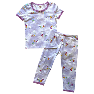 Esme Heart Rainbow S/S Top & Cropped Legging Set, Esme, Esme, Esme Heart Rainbow S/S Top & Cropped Legging Set, esme pajama set, Esme Pajamas, girls pajamas, Heart Rainbow, Heart Rainbow Paja