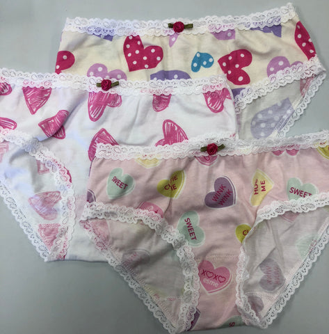 Esme Hearts Printed Panty Pack-Limited Edition, Esme, Cyber Monday, Els PW 8598, esme, esme panties, esme panty, esme underwear, girls underwear, made in the USA, underwear, Girls Underwear -